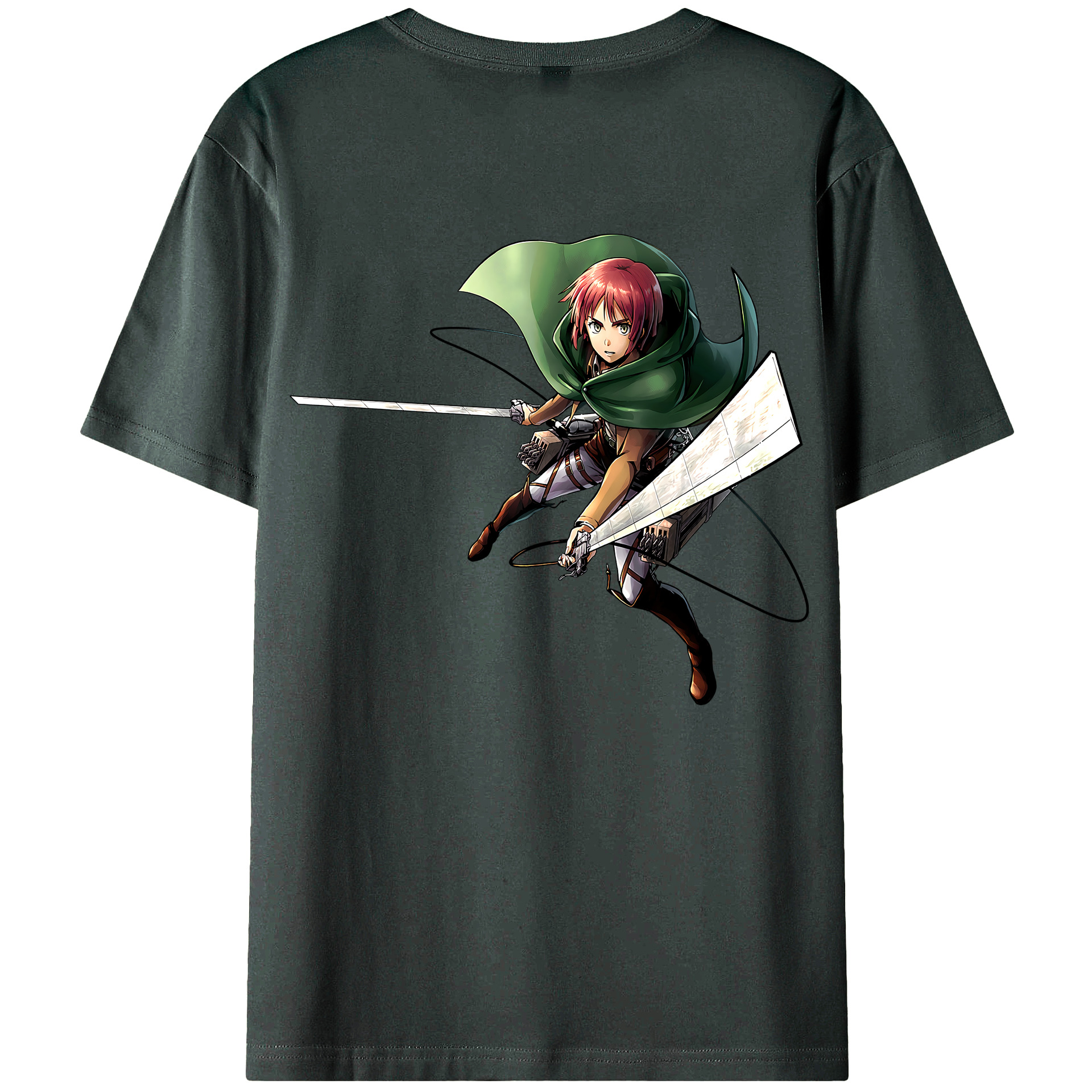（画像用） 進撃の巨人 Attack on Titan 綿100％ メンズ半袖Tシャツ（バックプリント） 通気性
